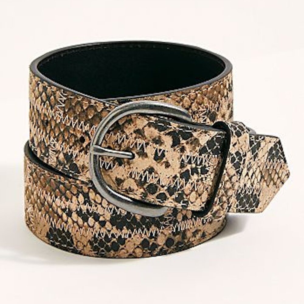 NWOT Free People Leather Snake Bite Belt